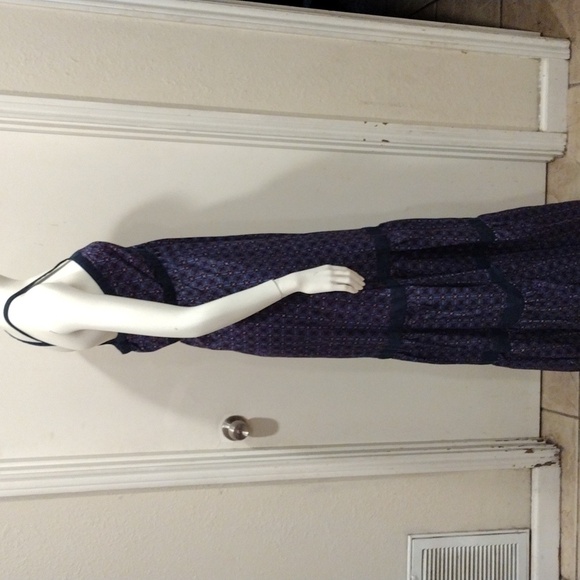 Tommy Girl Juniors Size L Blue Tiered Maxi Length Sundress-Y2K Beach Resortwear - Picture 5 of 10